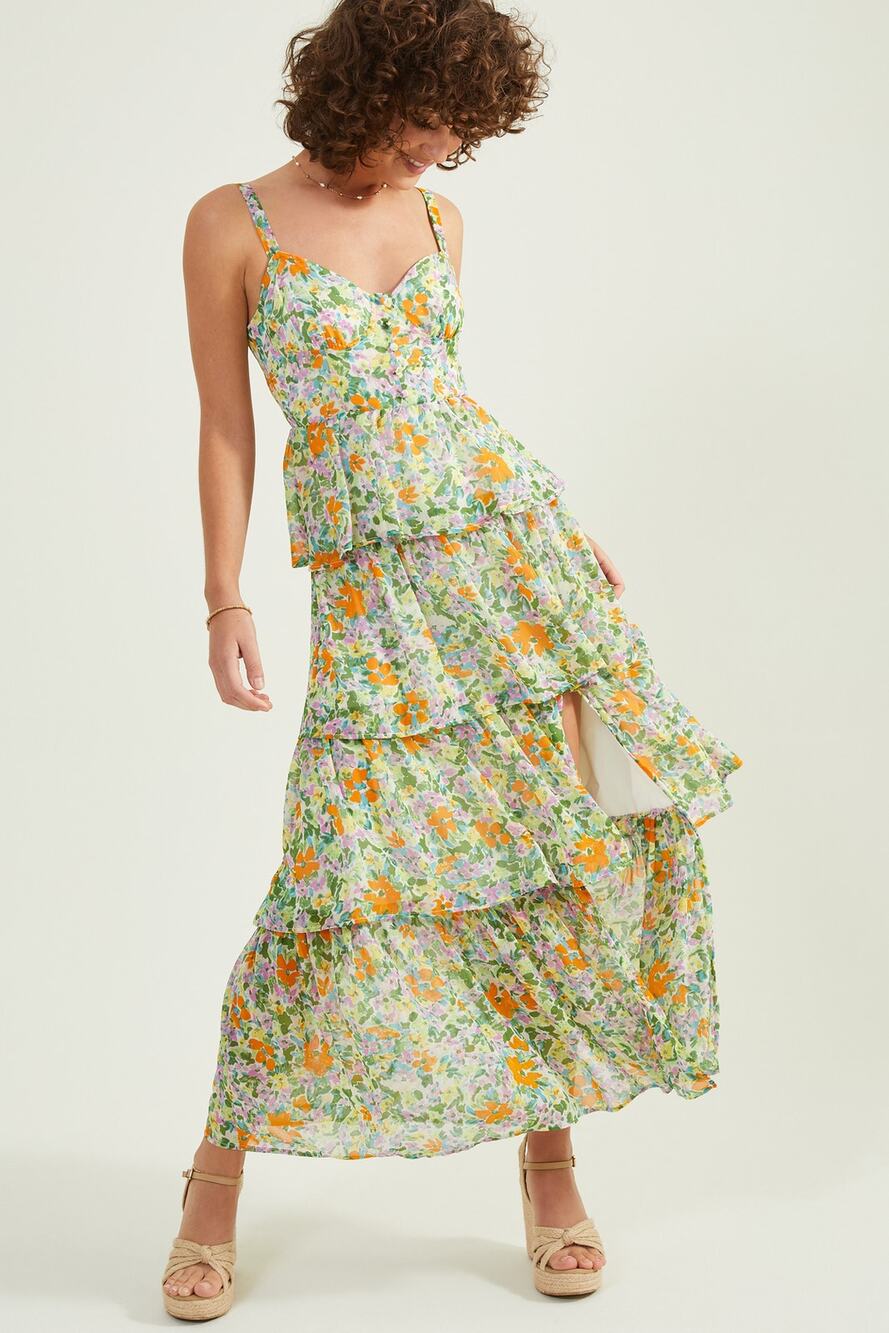 Noah Floral Maxi Dress ASTR The Label Midsummer Tiered Dress Women XS